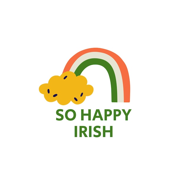 Saint Patrick's Day vector illustratie concept met Ierse regenboog en typografie