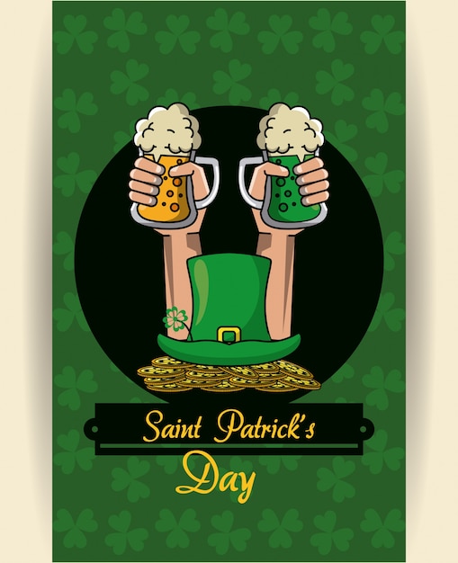 Vector saint patricks dag bierkaart