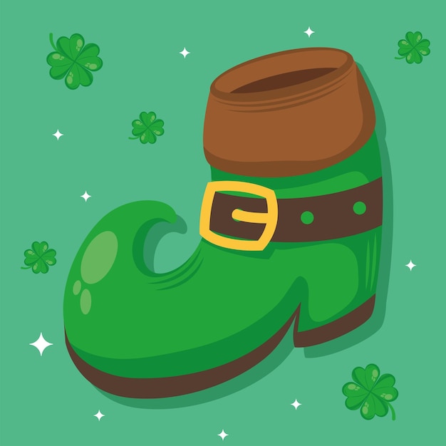 Vector saint patricks day clovers with boot