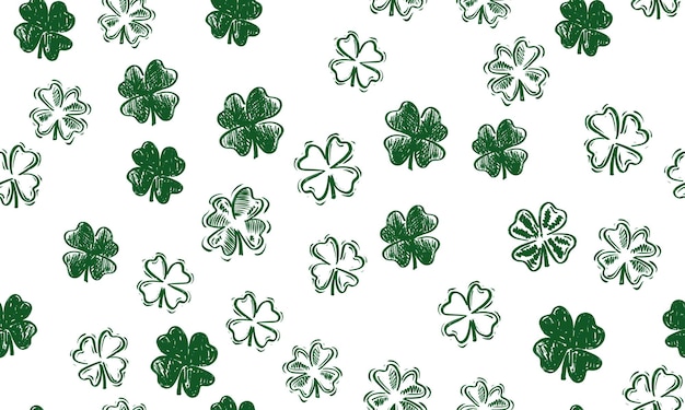 Saint Patricks Day, festive background with flying clover.