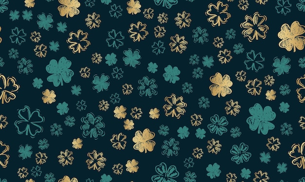 Saint Patricks Day, festive background with flying clover.