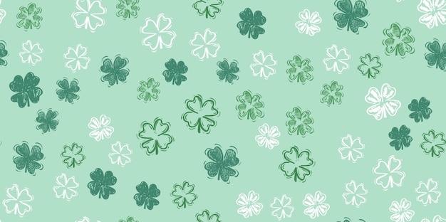 Saint Patricks Day, festive background with flying clover.