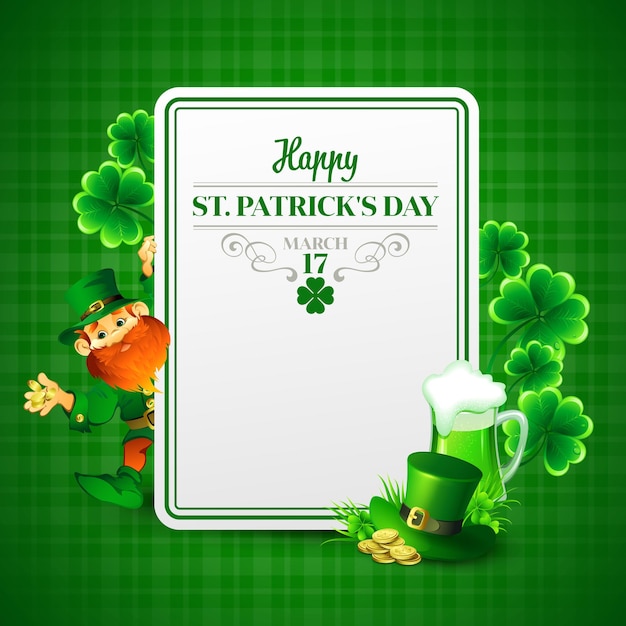 Saint patricks day illustratie met leprechaun