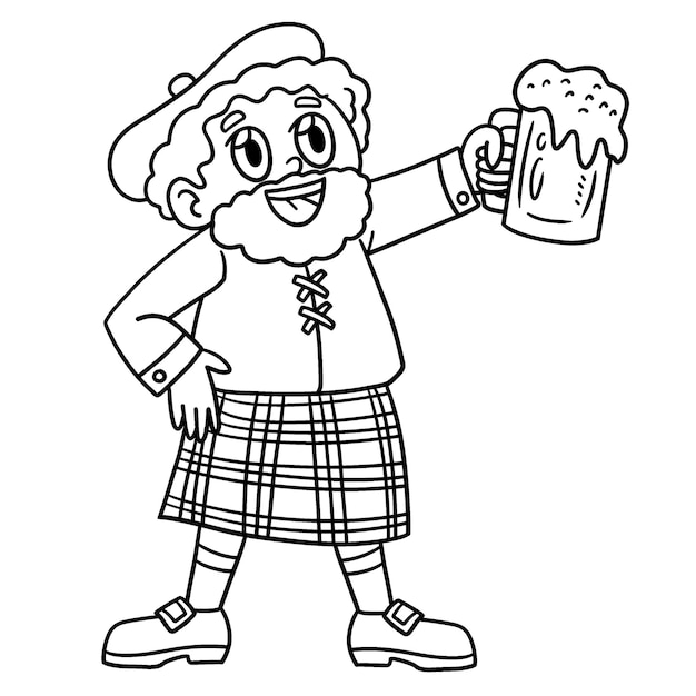 Vector saint patricks day man drinking beer isolated