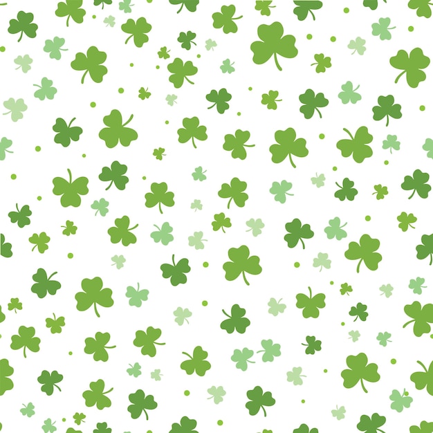 Vettore st patrick's day patron clover pattern leaf pattern clover leaf seamless repeat patternst p