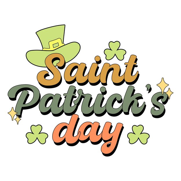 saint patricks day statement typography in retro style illustration