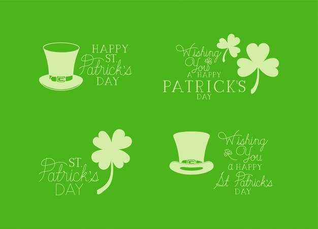 Saint patricks day with calligraphy set fonts