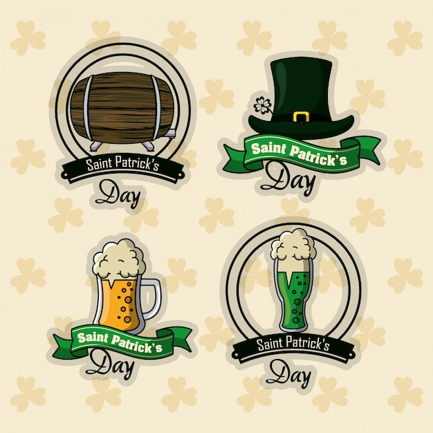 Saint patricks days labels