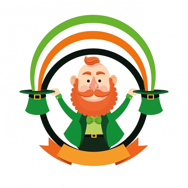 Saint patricks elf round emblem