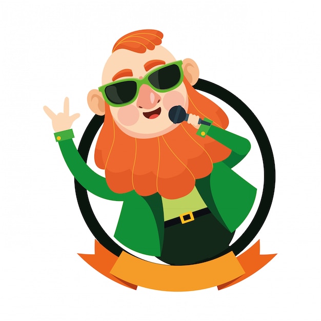 Saint patricks elf round emblem