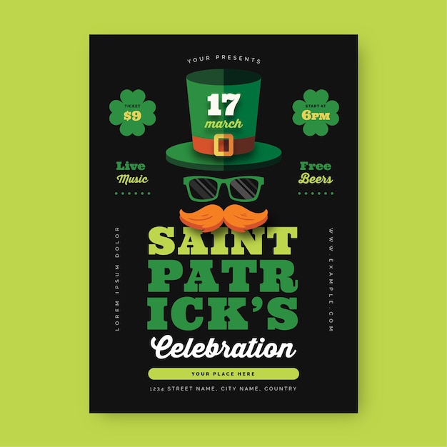 Saint patricks flyer template