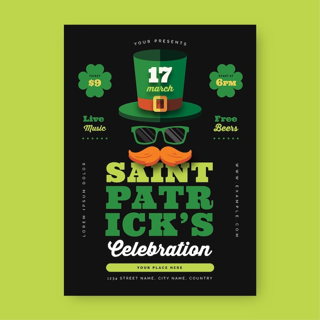 Vector saint patricks flyer template