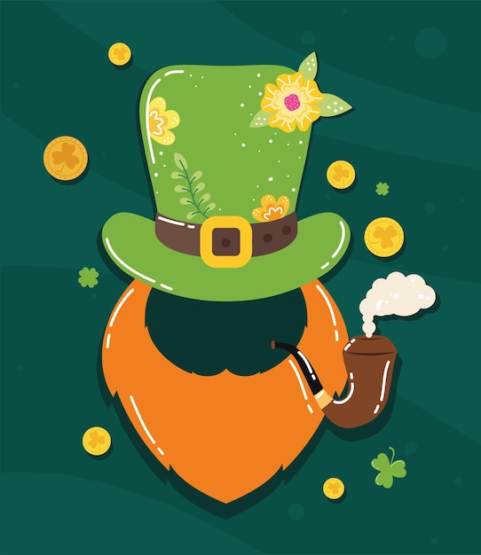 Saint patricks tophat and pipe card