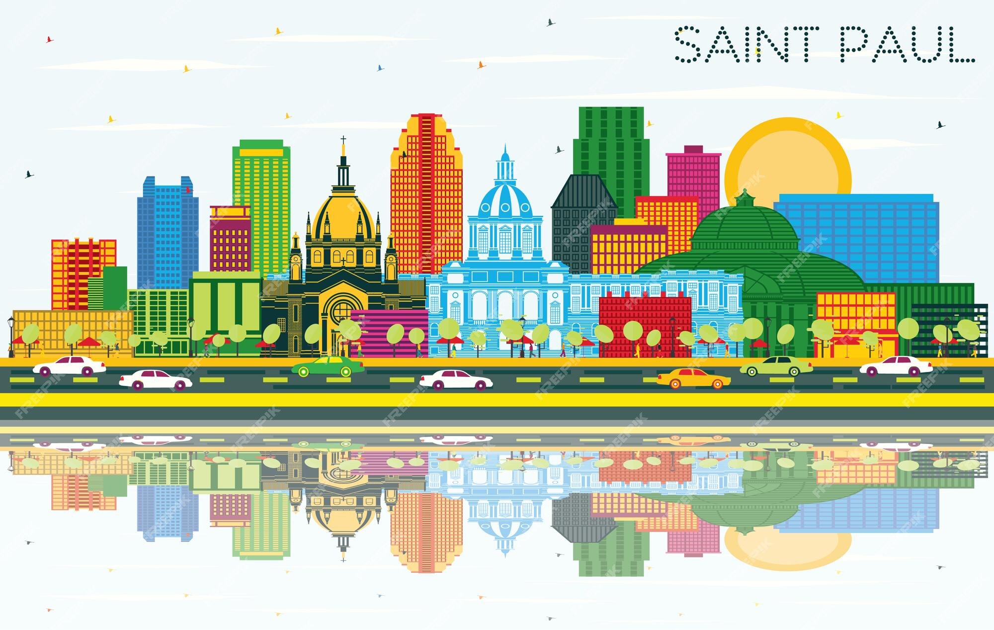 Modern city map - saint paul minnesota Royalty Free Vector
