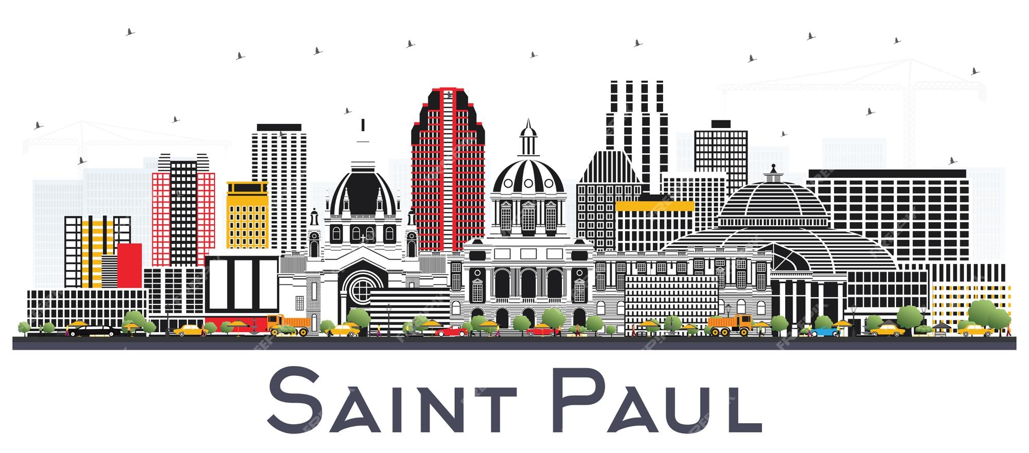 Modern city map - saint paul minnesota Royalty Free Vector