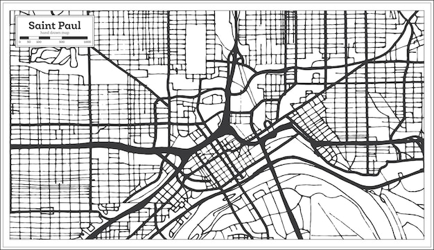 Premium Vector  Saint paul minnesota usa city map in retro style