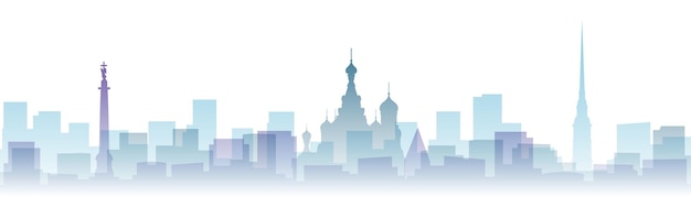 Saint petersburg transparent layers gradient landmarks skyline