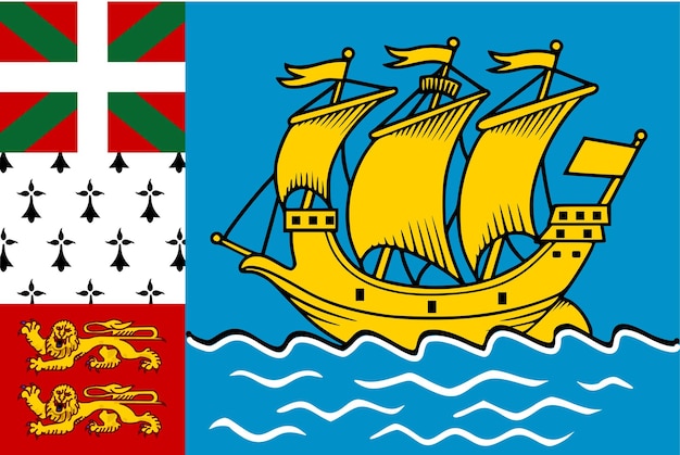 Saint Pierre en Miquelon markeren eenvoudige illustratie voor onafhankelijkheidsdag of verkiezing