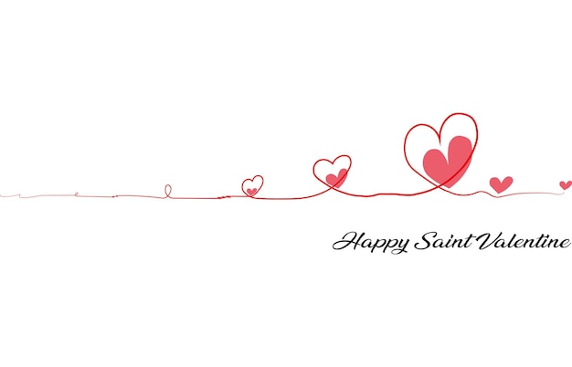 A saint valentine greeting card with colored hearts inside heart shape