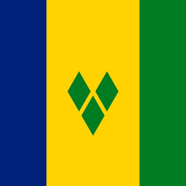 Saint Vincent and the Grenadines flag official colors Vector illustration