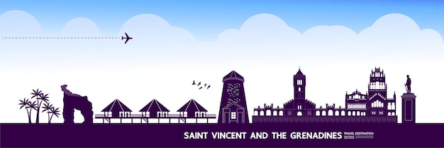 Векторная иллюстрация Сент-Винсента и Гренадин.