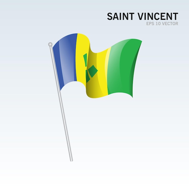 Vector saint vincent waving flag isolated on gray