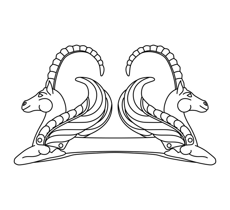 Vector saka culture of kazakhstan