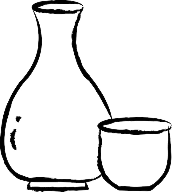 Sake hand drawn vector illustration