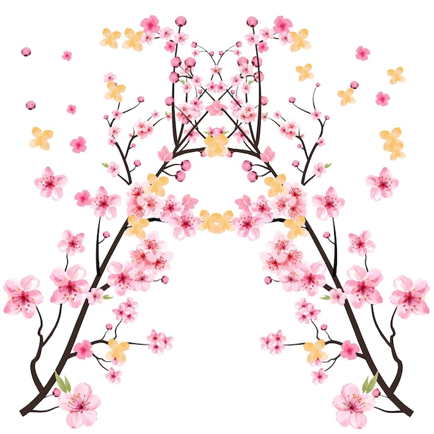 Sakura bloem illustratie