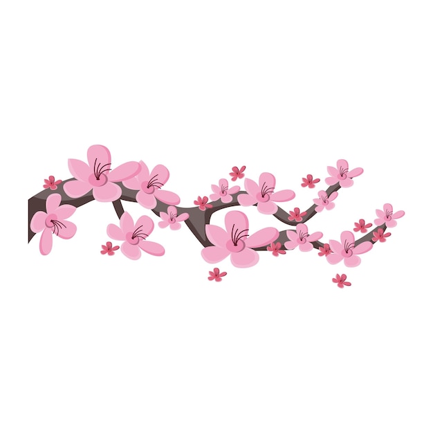 Vector sakura bloemen roze kersen bloemen