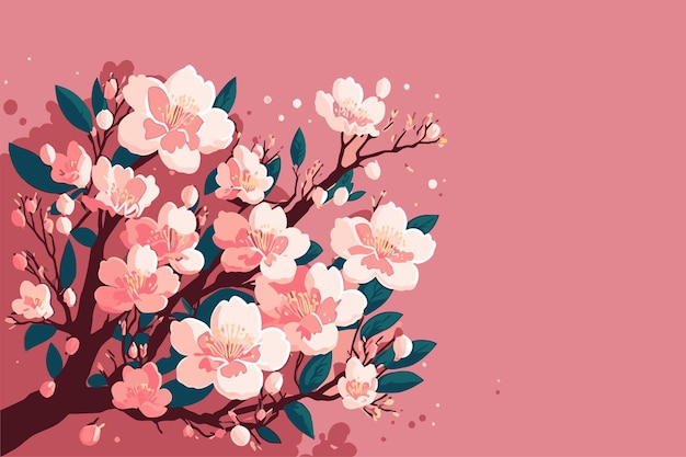 Sakura branch cherry blossoming flower tree japan spring flowers background
