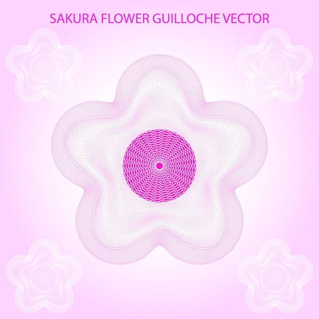 SAKURA FLOWER GUILLOCHE VECTOR