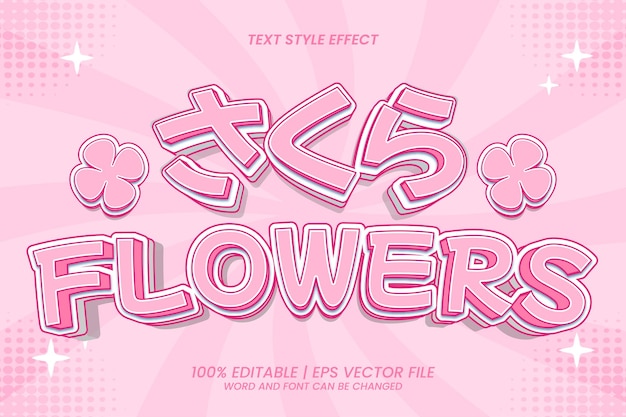 Sakura Flowers Text Effect Editable 3d Cartoon Style