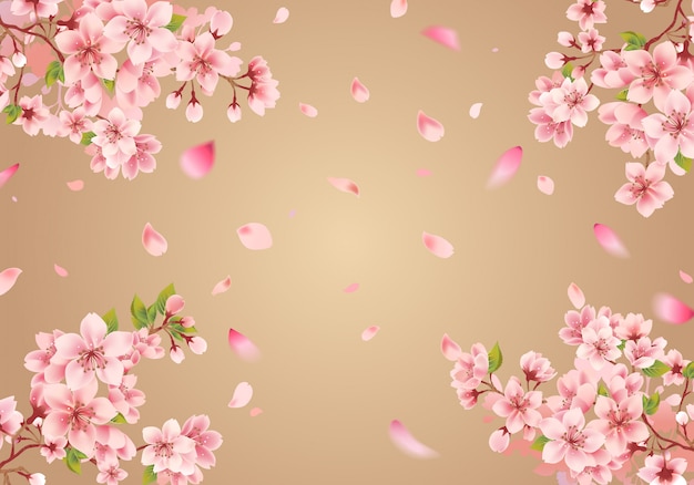 金背景の桜フレーム
