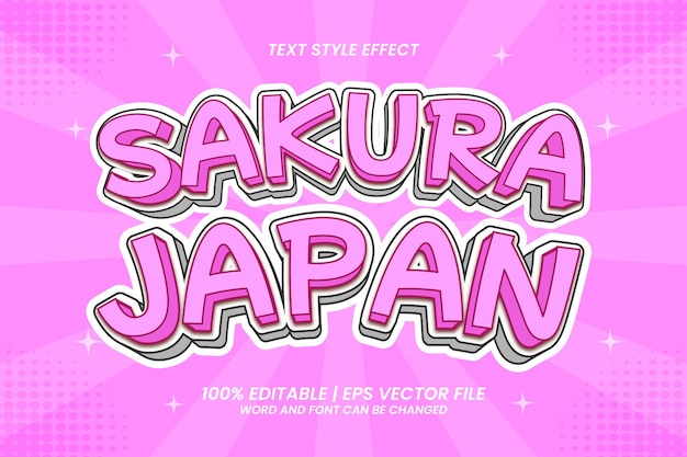 Sakura Japan Text Effect Editable 3d Cartoon Style