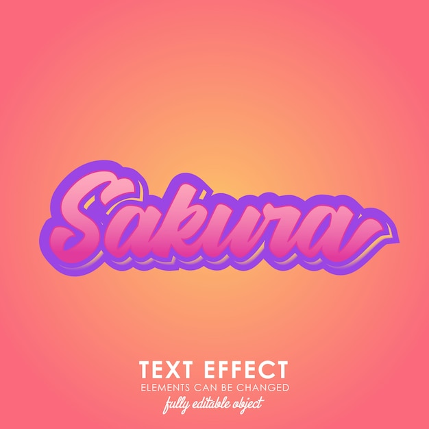 Vector sakura pink premium text style