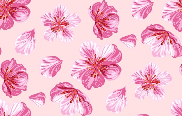 Sakura roze bloemen naadloze patroon