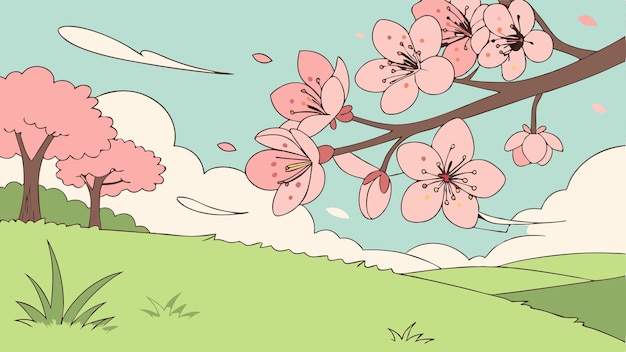 桜の季節のベクトルイラスト 桜の花の要素