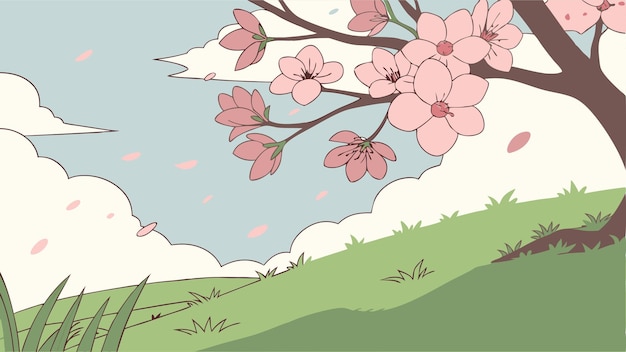桜の季節のベクトルイラスト 桜の花の要素