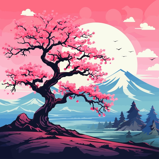 Vector sakura tree