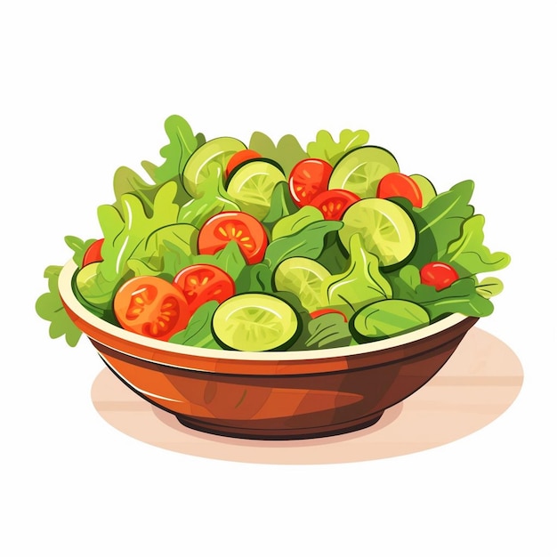 salad diet food fresh illustration vector organic healthy vegetable vegetarian nutrition