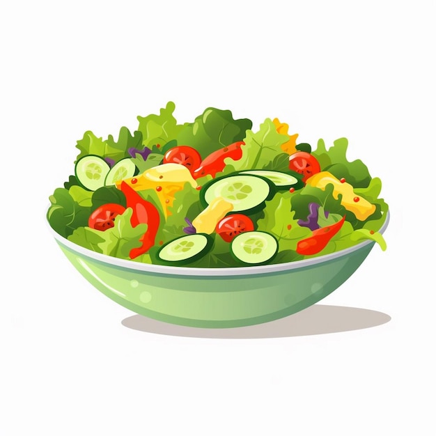 Insalata dieta cibo fresco illustrazione vettore nutrizione vegetariana vegetale sana biologica