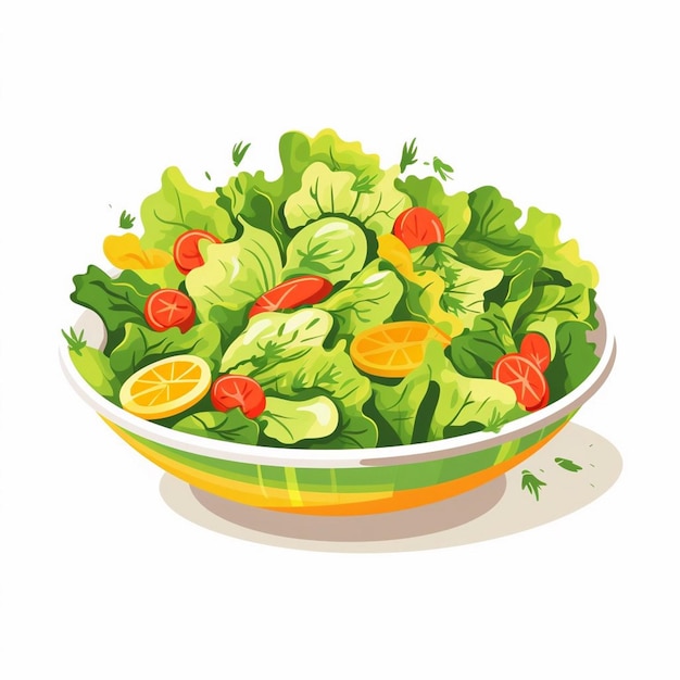 salad diet food fresh illustration vector organic healthy vegetable vegetarian nutrition