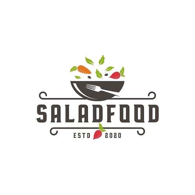 Salad food logo template