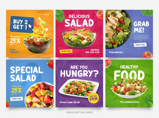 Salad promotion social media instagram post banner template