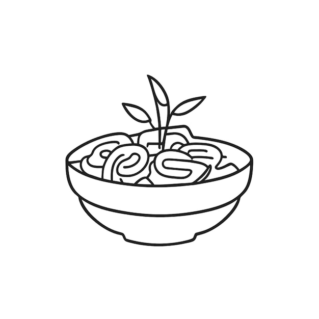 salad vector illustration line art