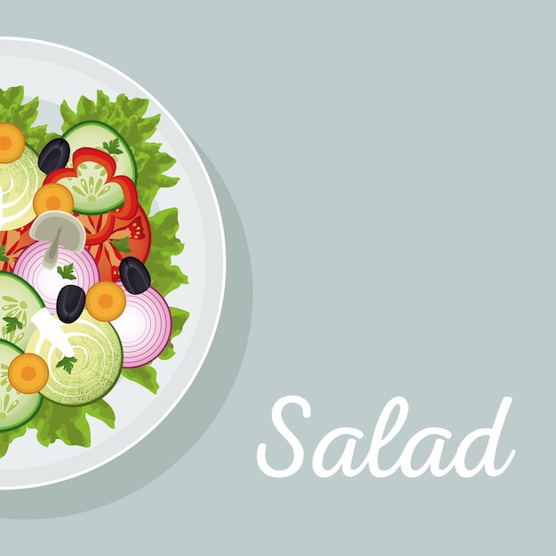 Vector salad vegetables nutrition diet eat