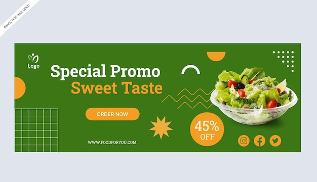 salade gezonde voeding banner winkel afdruk promotie business design sjabloon