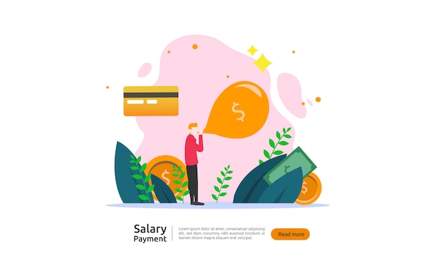 Vector salary payment concept