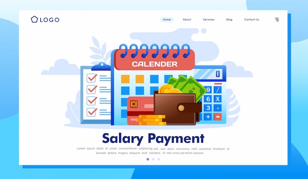 Salary payment landing page website illustration vector